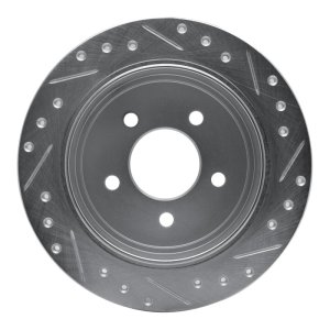 Ford Explorer Brake Rotor (1) - Rear Left - R1 Concepts - Drilled & Slotted - Silver - `95-`02